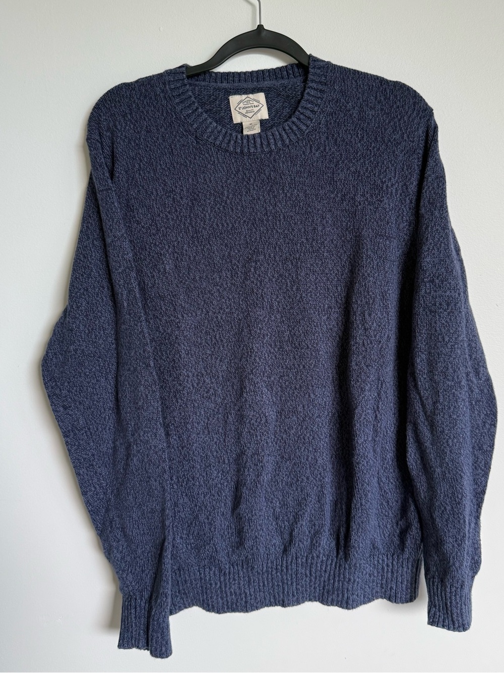 100% Cotton Fisherman’s Navy Crewneck Sweater - Classic Knit